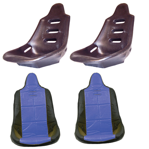 High Back Poly Seat Shells, With Blue Covers VW Beetle, VW Bug ...