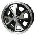 914 Alloy Wheel, 5-1/2 Wide, Black & Polished, 4 on 130mm