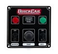 QUICKCAR RACING PRODUCTS QRP50-822 Black Plate, 2 Switches & 1 Button w/ Lights 50-822