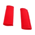 Shoulder Pads for Seat Belts, Red, for 3 Wide Belts, Pair