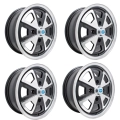 Appletree Automotive 00-9681-4 914 Alloy Wheels, 5-1/2 Wide, Black & Polished, 4 on 130mm