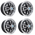 Appletree Automotive 00-9688-4 Sprintstar Wheels Black with Polished Lip 5 Wide 4 on 130mm