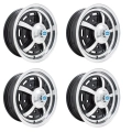 Appletree Automotive 00-9689-4 Sprintstar Wheels Black with Polished Lip 5 Wide 5 on 205mm