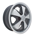 EMPI 00-9728-0 911 Alloy Wheel, Polished with Black, 5 1/2 Wide, 5 on 112mm