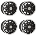 Appletree Automotive 10-1081-4 Gasser Wheels Black with Polished Lip, 5.5 Wide 5 on 130mm