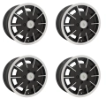 Appletree Automotive 10-1082-4 Gasser Wheels Black with Polished Lip, 5.5 Wide, 5 on 112mm