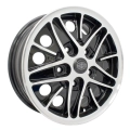 EMPI 10-1100-0 Cosmo Wheel, Gloss Black with Polished Lip 4 on 130mm 5-1/2