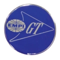 EMPI 17-2991-0 Horn Button, 36mm EMPI GT logo, Blue, Set of 4