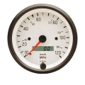 Latest Rage V4-3720-2 3-3/8 Speedometer, Cockpit White Series, 0-120 MPH