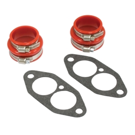 Dual Port Intake Installation Kit, Urethane, Red Boots