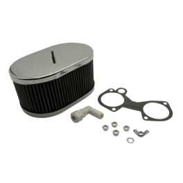 Air Cleaner Assembly, Fits DcoE & DRLA, 4.5x7 Oval, 3.5 Tall