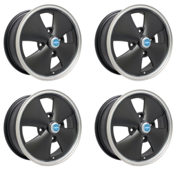 4 Spoke Wheels Matte Black, 5.5 Wide, Fits 4 on 130mm VW