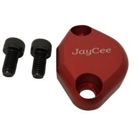 JayCee Low Profile Billet Fuel Pump Block Off, Red