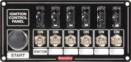 QUICKCAR RACING PRODUCTS QRP50-863 Black Plate, 6 Switches & 1 Button, Fused 50-863