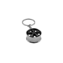 Black Fuchs Wheel Key Chain