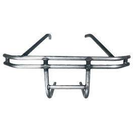 Rear Bumper, Double Tube Fire Wall Mount, Raw Steel