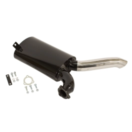 Sideflow Muffler, Black with Stainless Tip, Fits 00-3450-0