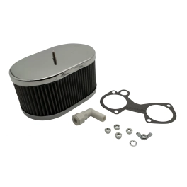 EMPI 00-8737-0 Air Cleaner Assembly, Fits DcoE & DRLA, 4.5x7 Oval, 3.5 Tall