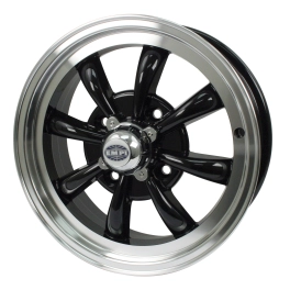 EMPI 00-9682-0 Gt-8 Wheel, Black with Polished Lip, 5.5 Wide, 4 on 130mm