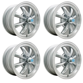 Appletree Automotive 00-9685-4 Gt-8 Wheels Silver with Polished Lip, 5.5 Wide, 4 on 130mm