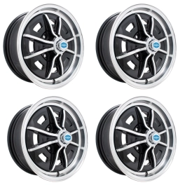 Sprintstar Wheels Black with Polished Lip 5 Wide 4 on 130mm