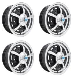 Sprintstar Wheels Black with Polished Lip 5 Wide 5 on 205mm