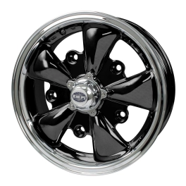 EMPI 00-9690-0 Gt-5 Wheel, Black with Polished Lip, 5.5 Wide, 5 on 205mm