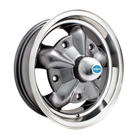 Torque Star Wheel, Grey with Polished Rim, 5 Wide 5 on 205m