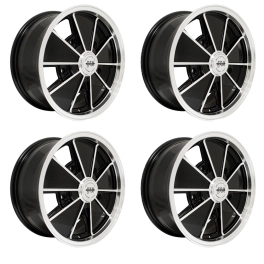 Appletree Automotive 10-1086-4 Brm Wheels Black with Polished Lip, 17x7, 5 On 205mm VW