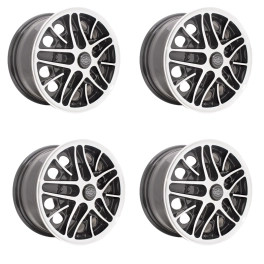 Appletree Automotive 10-1101-4 Cosmo Wheels Gloss Black with Polished Lip 5 On 205mm 5-1/2