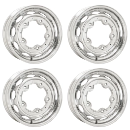 Appletree Automotive 10-1171-4 Vintage 190 Wheels, 15 x 5.5, 5 on 205, Silver Set of 4