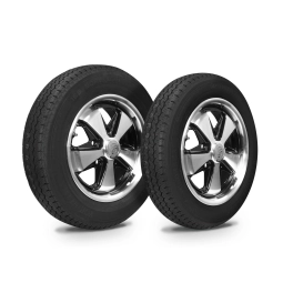 Wheel Tire Combo, 911 Alloy, Black Polished, Staggered