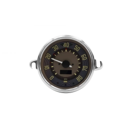 115mm Speedometer 0-80 MPH, Brown Dial Chrome Bezel Type 2