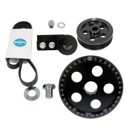 Serpentine Belt Pulley System, Black Anodized for Type 1 VW