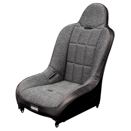 Off-Road Suspension Seat, Black Vinyl with Tweed Inner