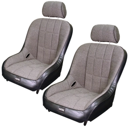 Off-Road Suspension Seats, Black Vinyl with Tweed Inner