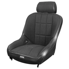 Off-Road Suspension Seat, Black Vinyl with Black Fabric