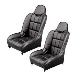 EMPI 62-2795-PAIR Off-Road Suspension Seats, Black Vinyl with Black Vinyl Wide