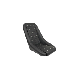 Roadster Style Seat, Black Vinyl with Metal Grommets