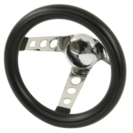 EMPI 79-4111-0 Steering Wheel, 10 Diameter, 5 Dish, 3 Spoke, 3 Bolt