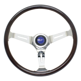 Steering Wheel Kit, 23mm Wood Grip, 15 Diameter, 3 Dish