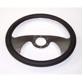 Steering Wheel, Billet 14 Diameter, 1 Dish Leather 6 Bolt