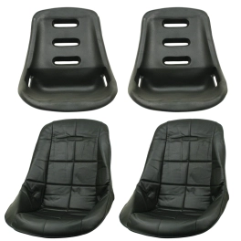 Appletree Automotive AC851102-BLACK Low Back Poly Seat Shells, With Black Seat Cover