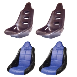 Appletree Automotive AC851103-BLUE High Back Poly Seat Shells, With Blue Covers