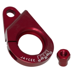 JayCee Billet Distributor Clamp with Timing Marks, Red