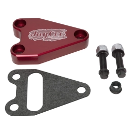 JayCee Billet Oil Cooler Block Off, Red