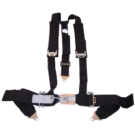 Seat Belt, 2 Shoulder with Pads & 3 Lap, Duck Bill, Black