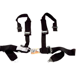 Latest Rage TIGERDLX324P Seat Belt, 2 Shoulder with Pad, 3 Lap, Duck Bill, Black