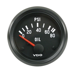 2-1/16 Oil Pressure Gauge, Cockpit Series, 0-80 PSI