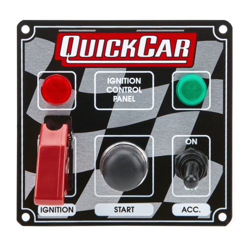 QUICKCAR RACING PRODUCTS QRP50-023 Flag Plate, 2 Switches & 1 Button w/ Flip Cover & Lights 50-